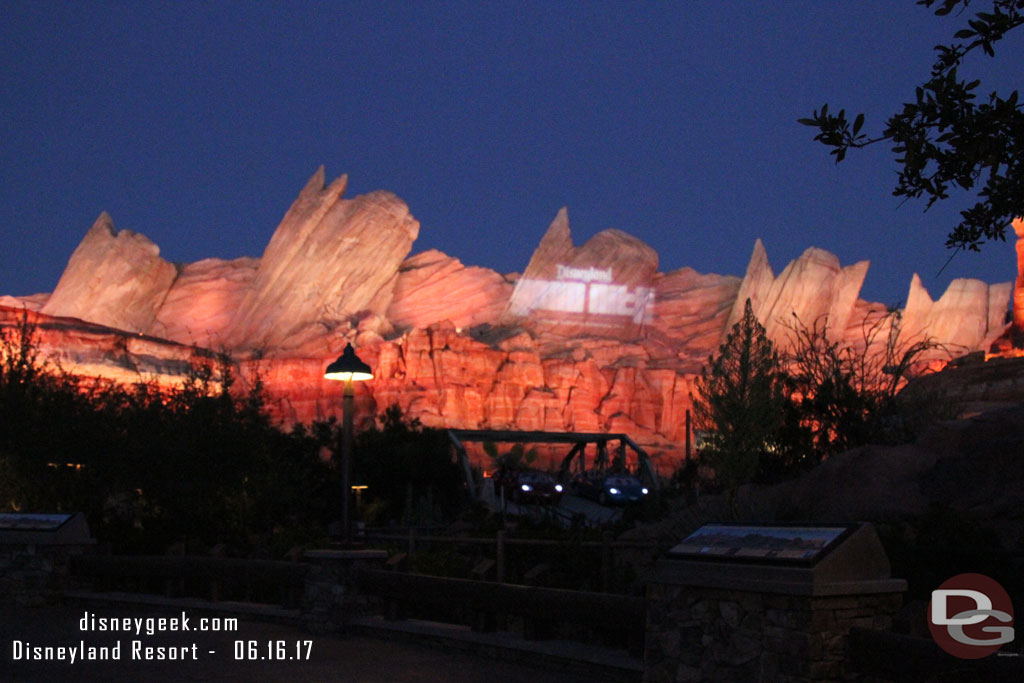 Not a fan of the Grad Nite projection/sign being on during regular park hours.  It is 8:30pm.. the party does not start for several hours still.