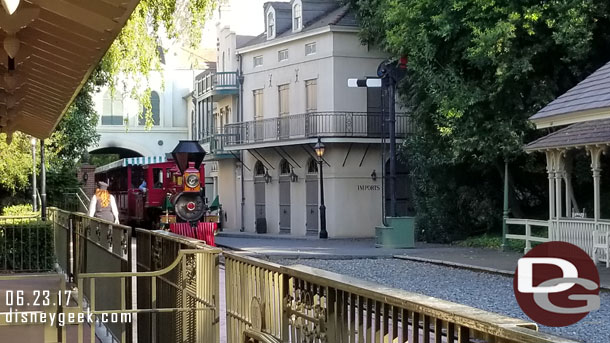 Stopped by the New Orleans Square station and saw the C.K. Holliday arriving.