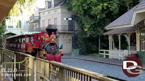 They have started to conduct test runs of the Disneyland Railroad after the construction crews finish for the day.