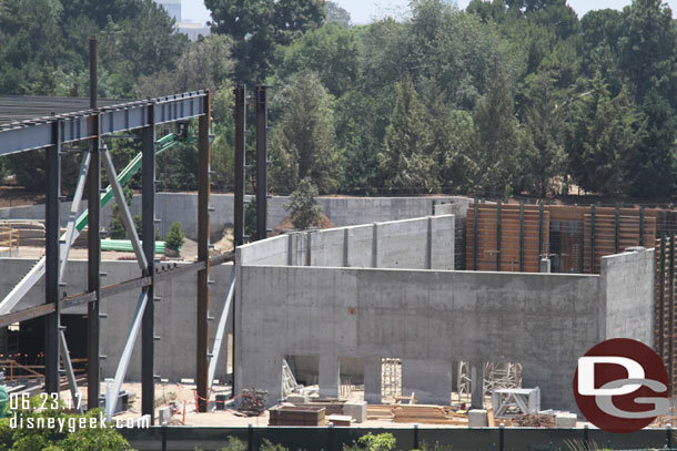 Some of the forms are removed showing the concrete walls and what looks to be several doors.