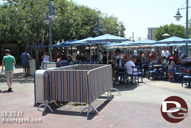 Still working on the missing tree in the Wharf dining area.