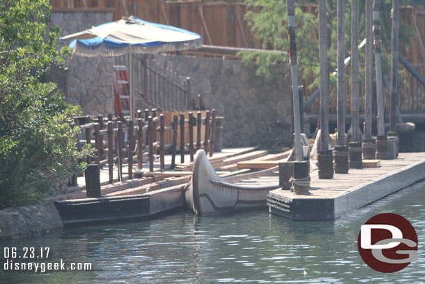 The canoe dock is still being worked on.