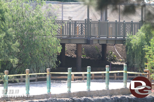 Note the walls/scrim on the second floor of the Hungry Bear were partially removed.