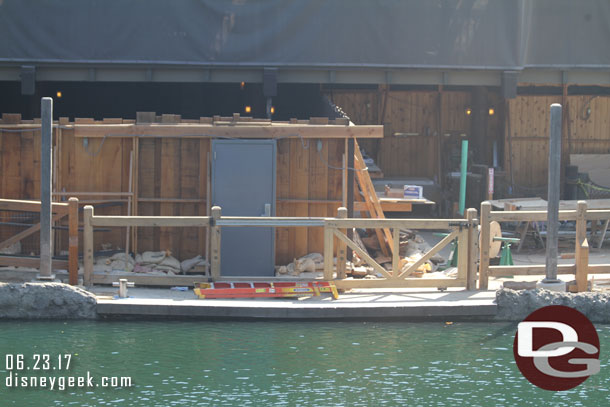 The dock at the Hungry Bear that the Fantasmic teams use.