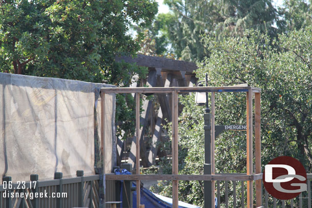 The new trestle visible through the trees.