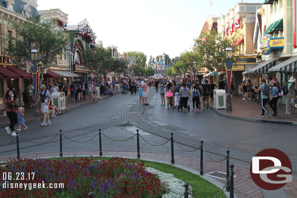 Main Street was relatively calm this evening.