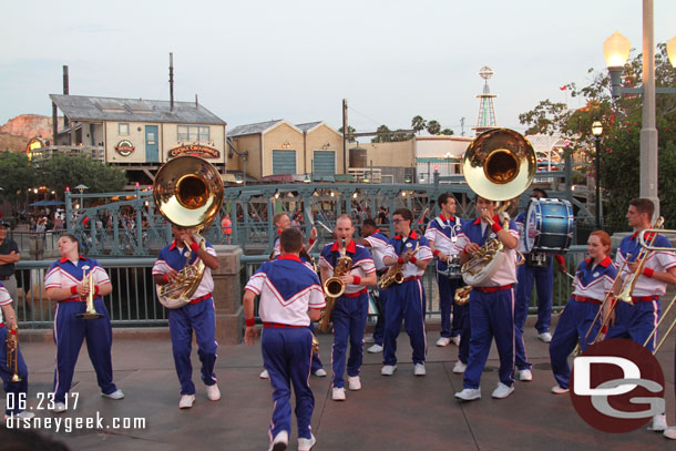 At DCA the band moved their position to the left of the parade route vs centered.