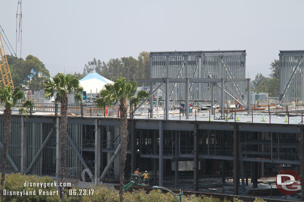 The structures on the roof continue to take shope.