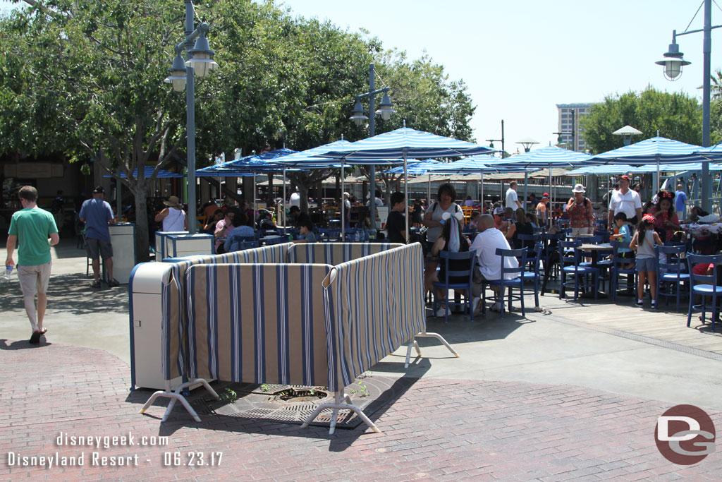 Still working on the missing tree in the Wharf dining area.