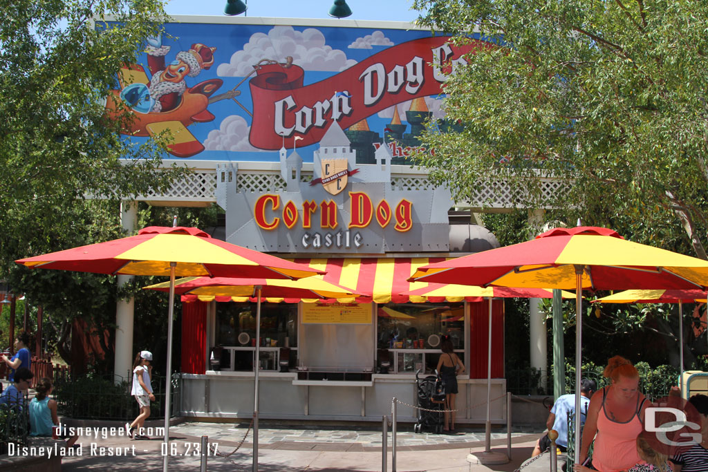 The Corn Dog Castle reopened several weeks ago (I had not walked out this way).  No real visible changes to it or the menu.