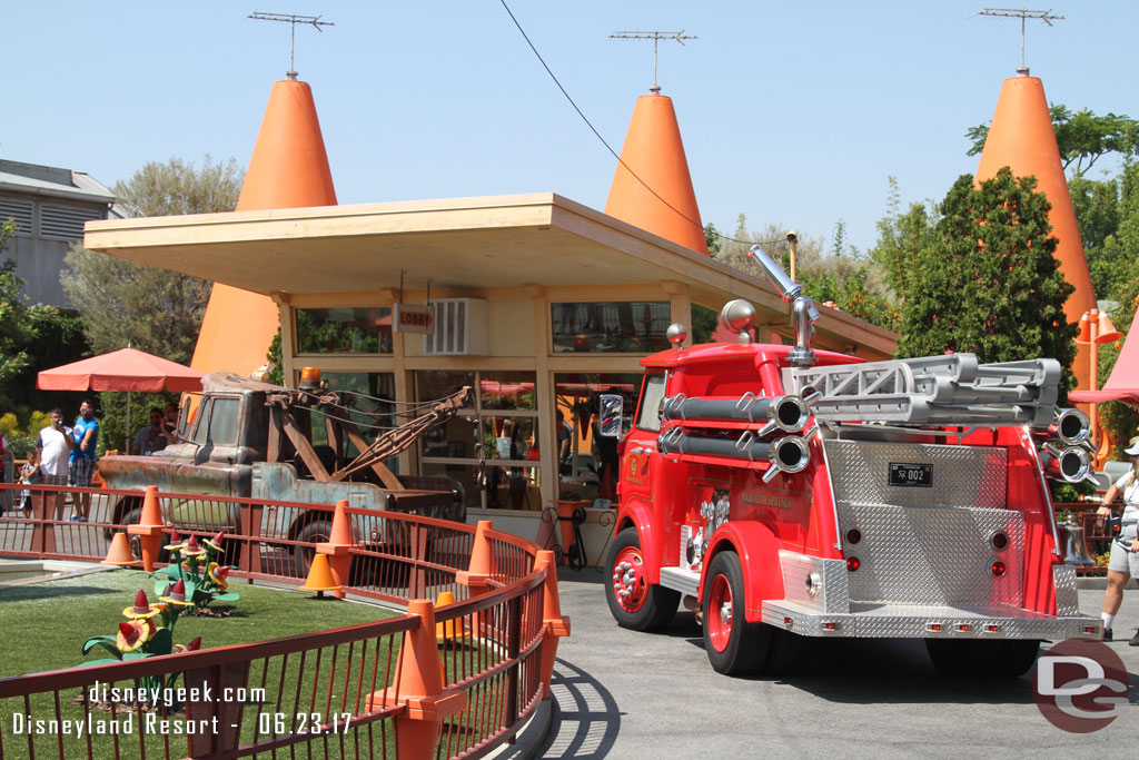 Walking back through Cars, a traffic jam at the Cozy Cone.  Still no sign of Cruz, I am having bad luck finding her out.