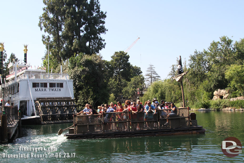 Only one raft running to Tom Sawyer Island this afternoon