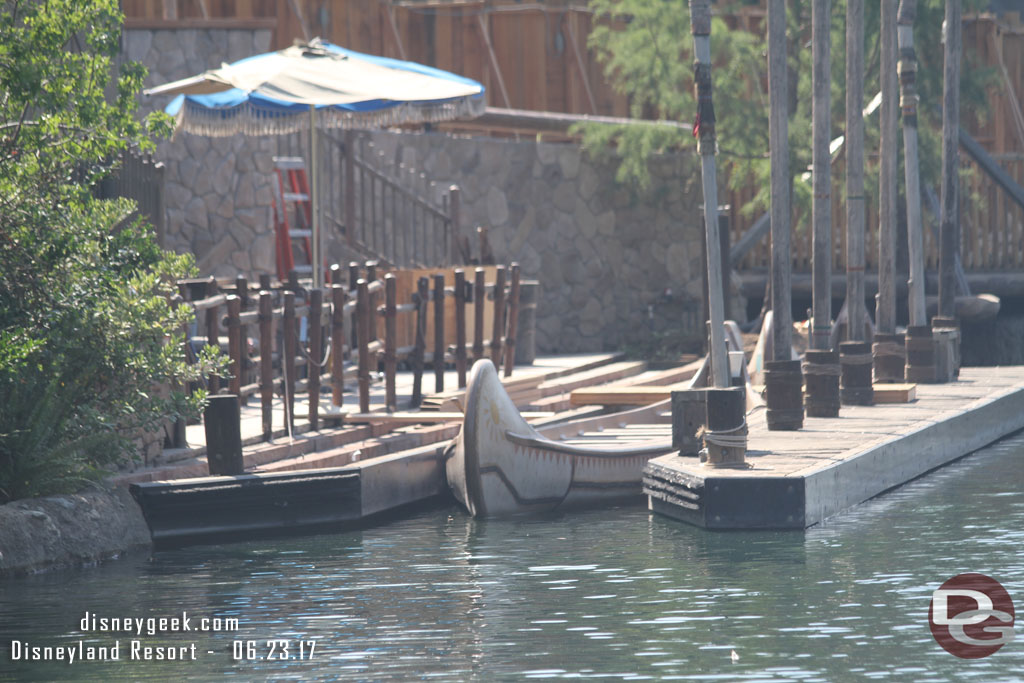 The canoe dock is still being worked on.