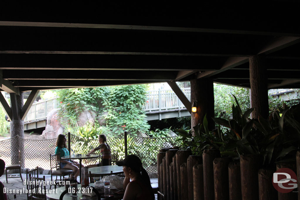 The walls are all down on the lower level of the Hungry Bear where the temporary walkway connected.