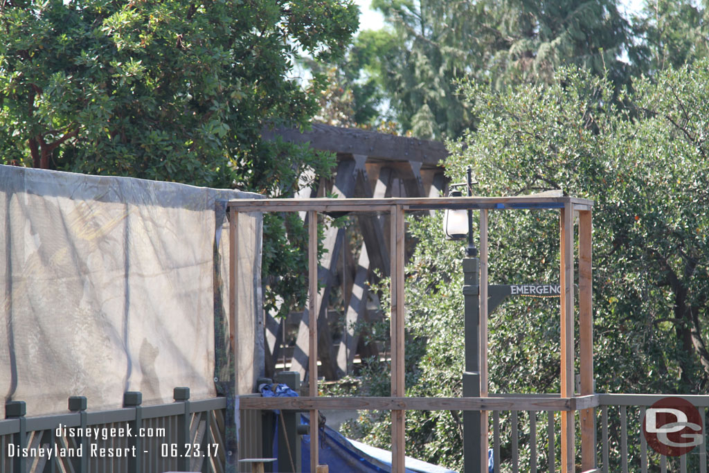 The new trestle visible through the trees.