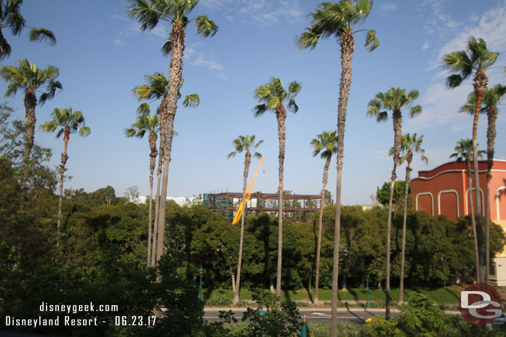 From the Monorail a view of the Splitsville work.