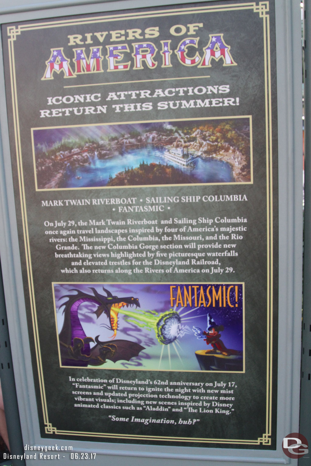 Back in New Orleans Square I was finally able to see the poster on the return of the Rivers of America.