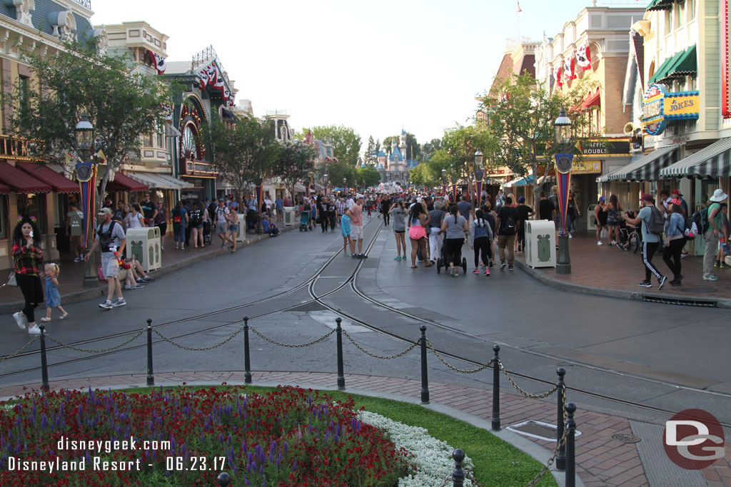 Main Street was relatively calm this evening.