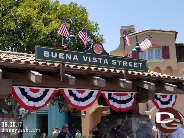 Buena Vista Street is ready for the 4th of July.