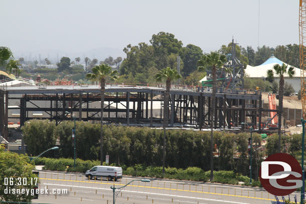 To the far left is the Millennium Falcon attraction building.