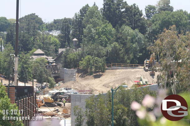 Looking toward Critter Country trees have started to be planted on the new berm.