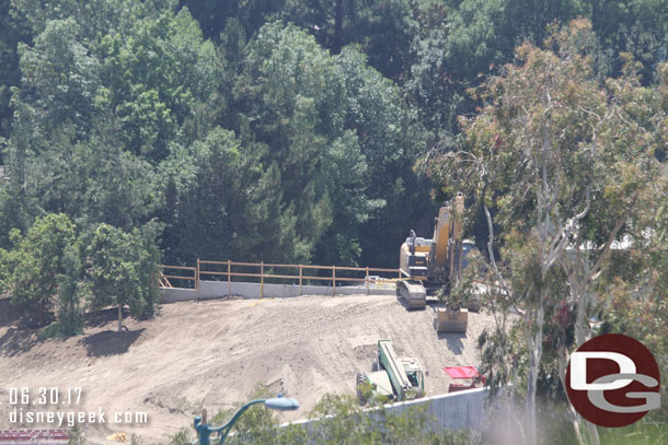 Work continues on the right side of the new berm