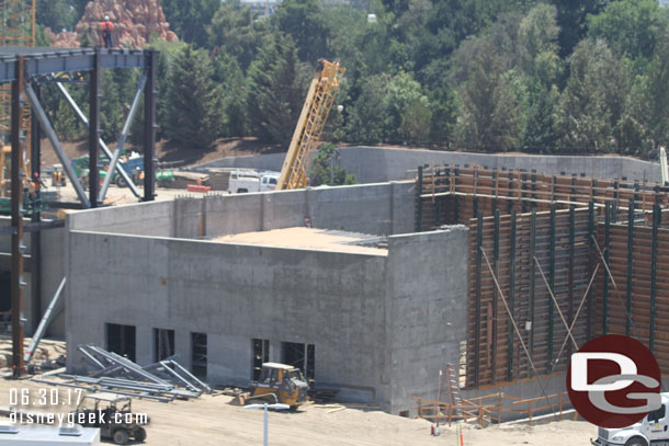 To the right of the battle escape steel this concrete structure continues to grow.  Looks like supports being set up inside for a second story.