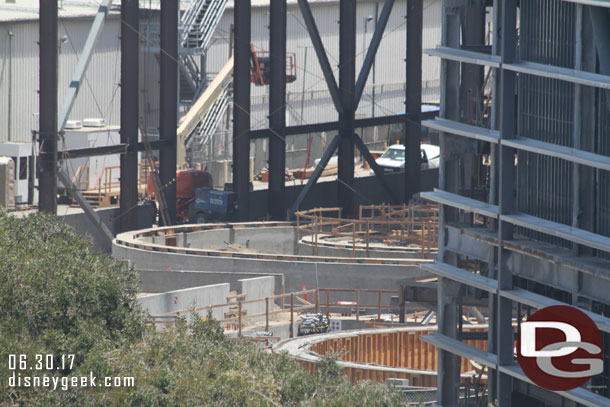 Not a lot of visible progress on the Millennium Falcon attraction.