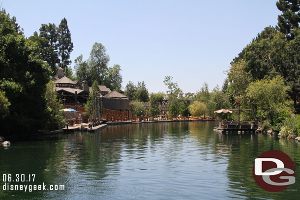 Looking up river as I crossed to reach Tom Sawyer Island.