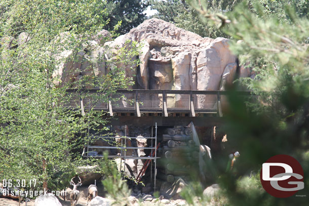 Work continues on the details of the new trestle area with some scaffolding still up.