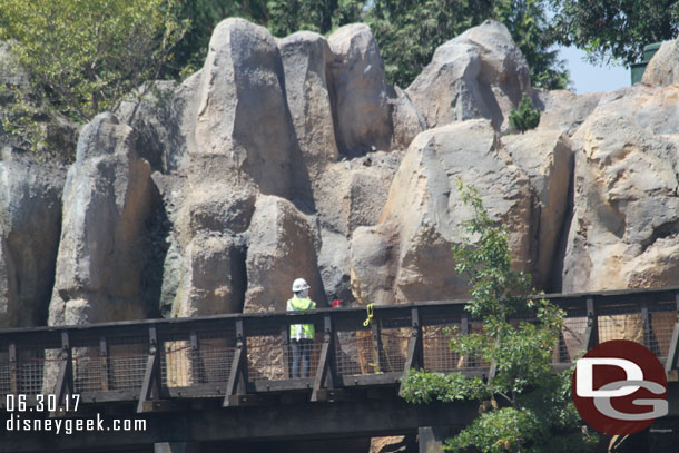 To give an idea of scale a worker on the trestle.