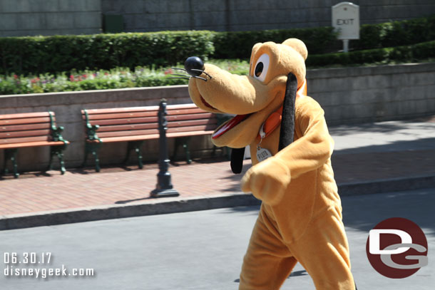 Pluto on the move in Town Square.