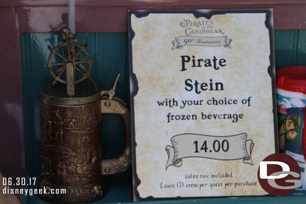 Pirate Steins were available.