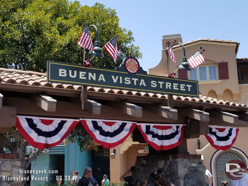 Buena Vista Street is ready for the 4th of July.