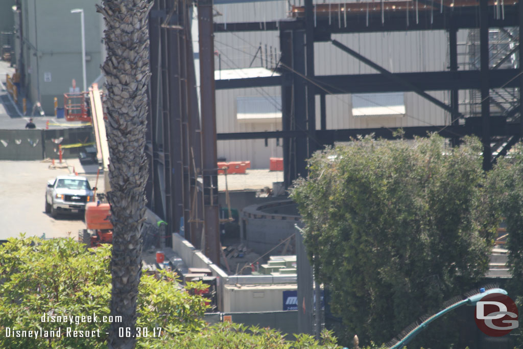 A closer look at the Millennium Falcon building.  The portion closest to us does not have the steel frame up yet.