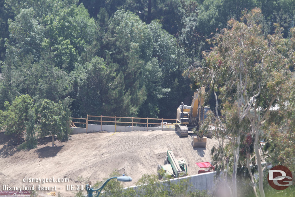 Work continues on the right side of the new berm