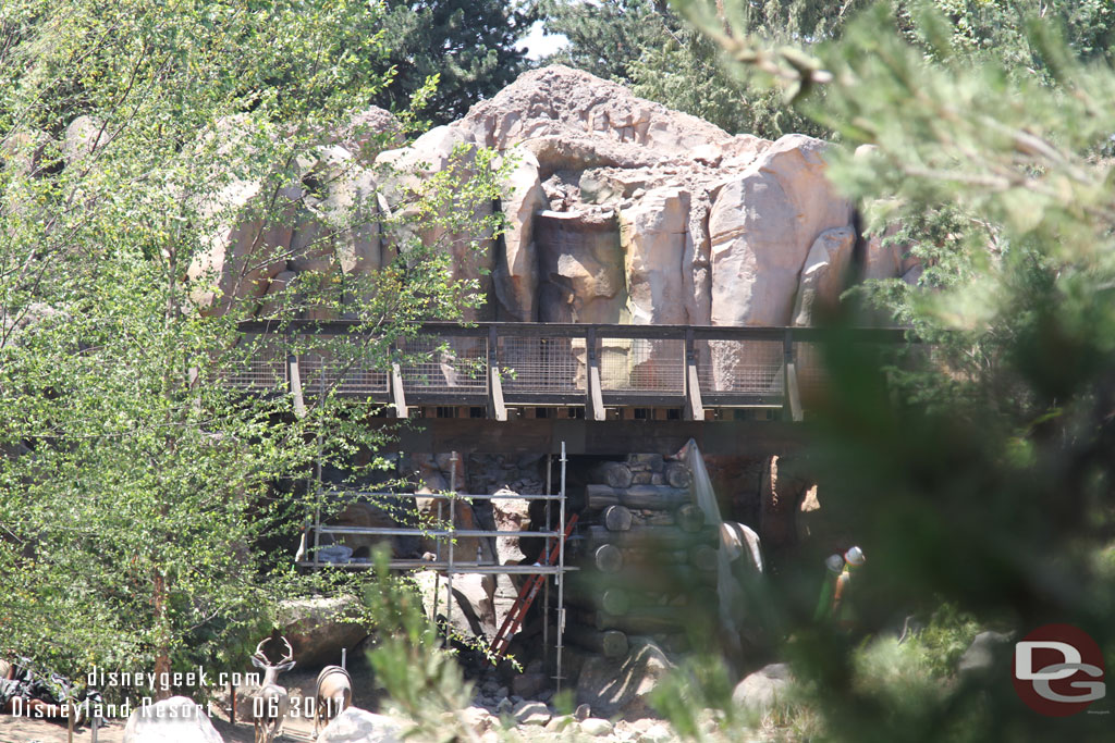 Work continues on the details of the new trestle area with some scaffolding still up.