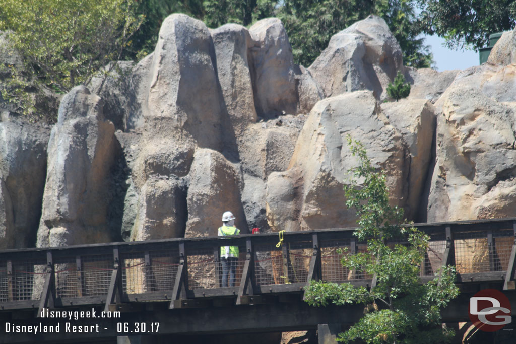 To give an idea of scale a worker on the trestle.