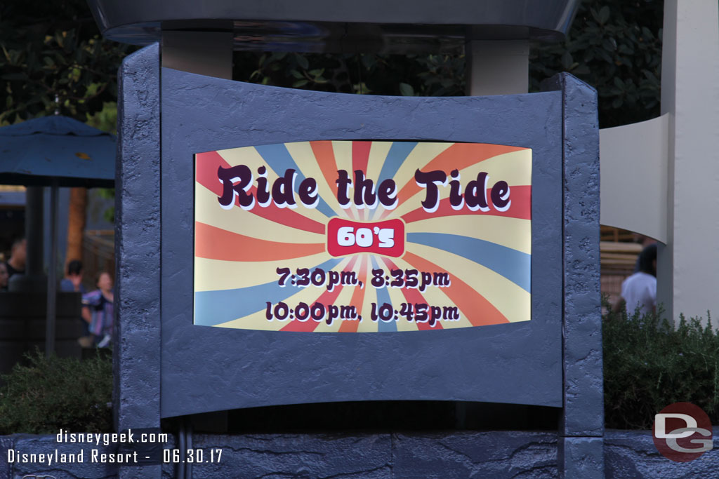 Ride the Tide performing this evening at the Tomorrowland Terrace.