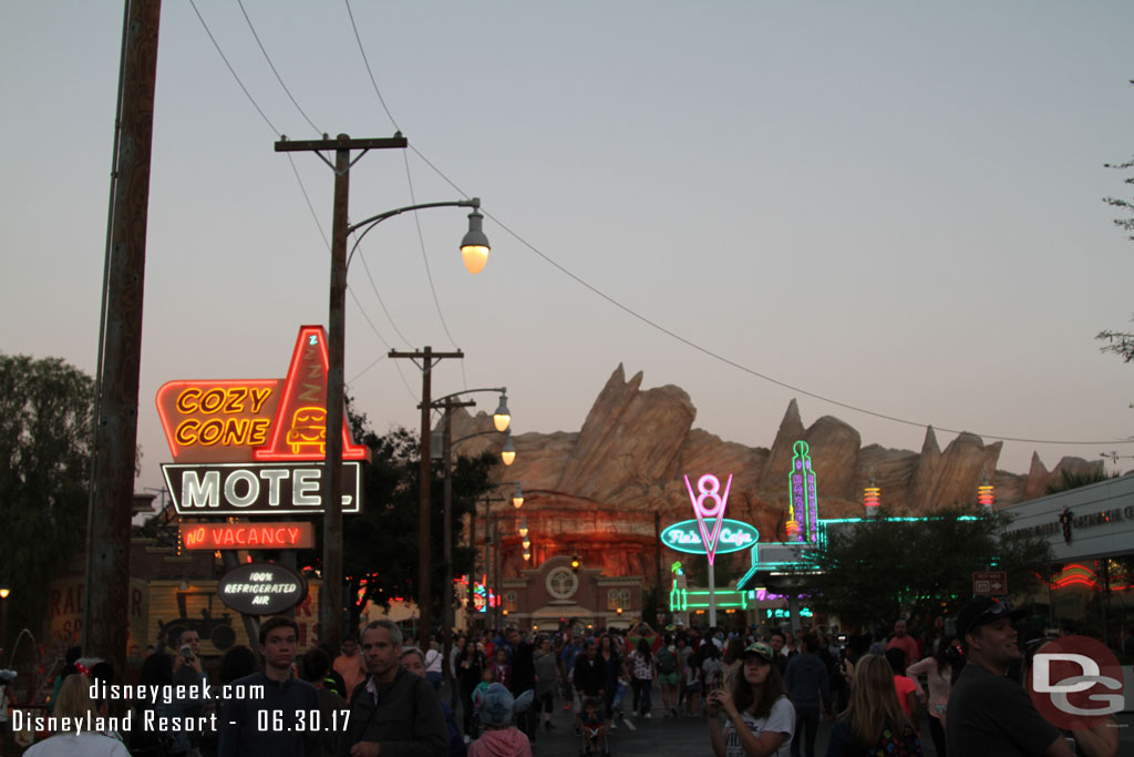 Was on Route 66 as the lights came on this evening.