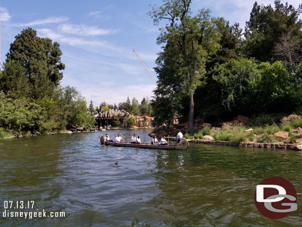 The canoe team passing by again.