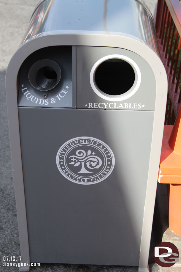 Noticed the newer environmental trashcan does not really have a Cars theme to it.