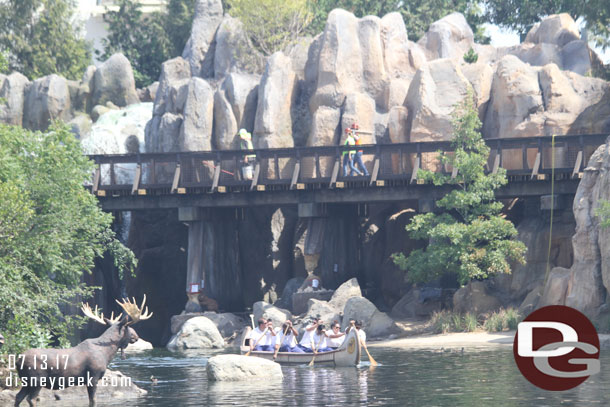 The canoe making another lap. 