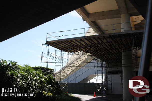 Renovation work underway at the Mickey and Friends Parking Structure.