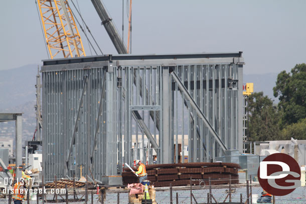 One of the structures on the roof that look like they will support the rock facade and maybe hold something.