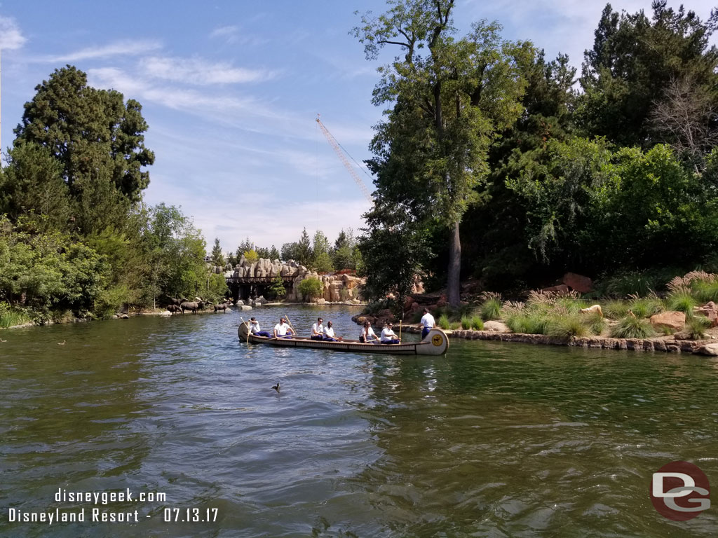 The canoe team passing by again.