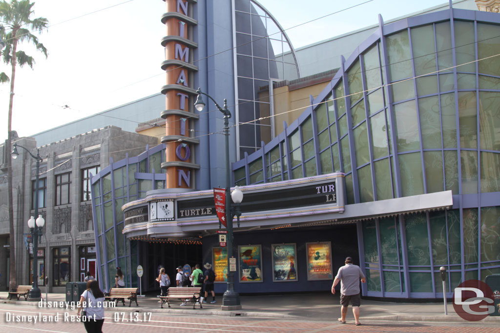 Renovation work continues in the Animation Building so the main lobby is closed.