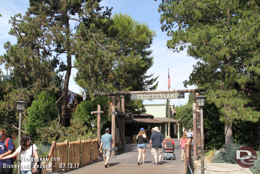 Walking toward Frontierland.  The work on the left side of the entrance has wrapped up.