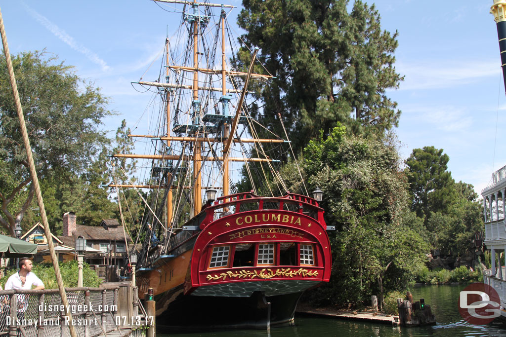 The Columbia was in the Harbor.