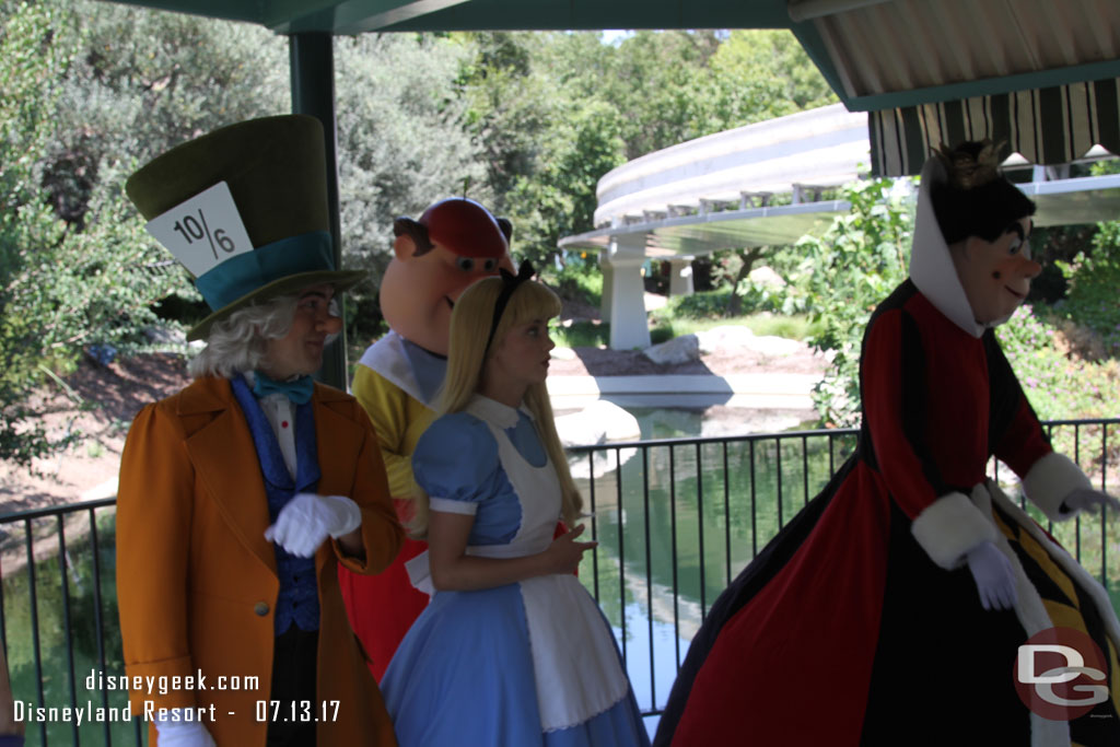 The Alice in Wonderland group hanging out at the old motorboat dock.